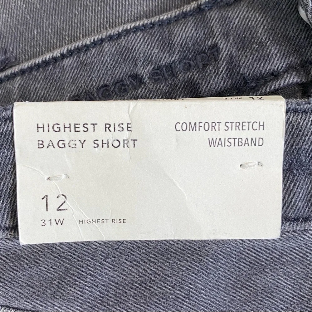 American Eagle Outfitter Grey Distressed Highest Rise Baggy Short